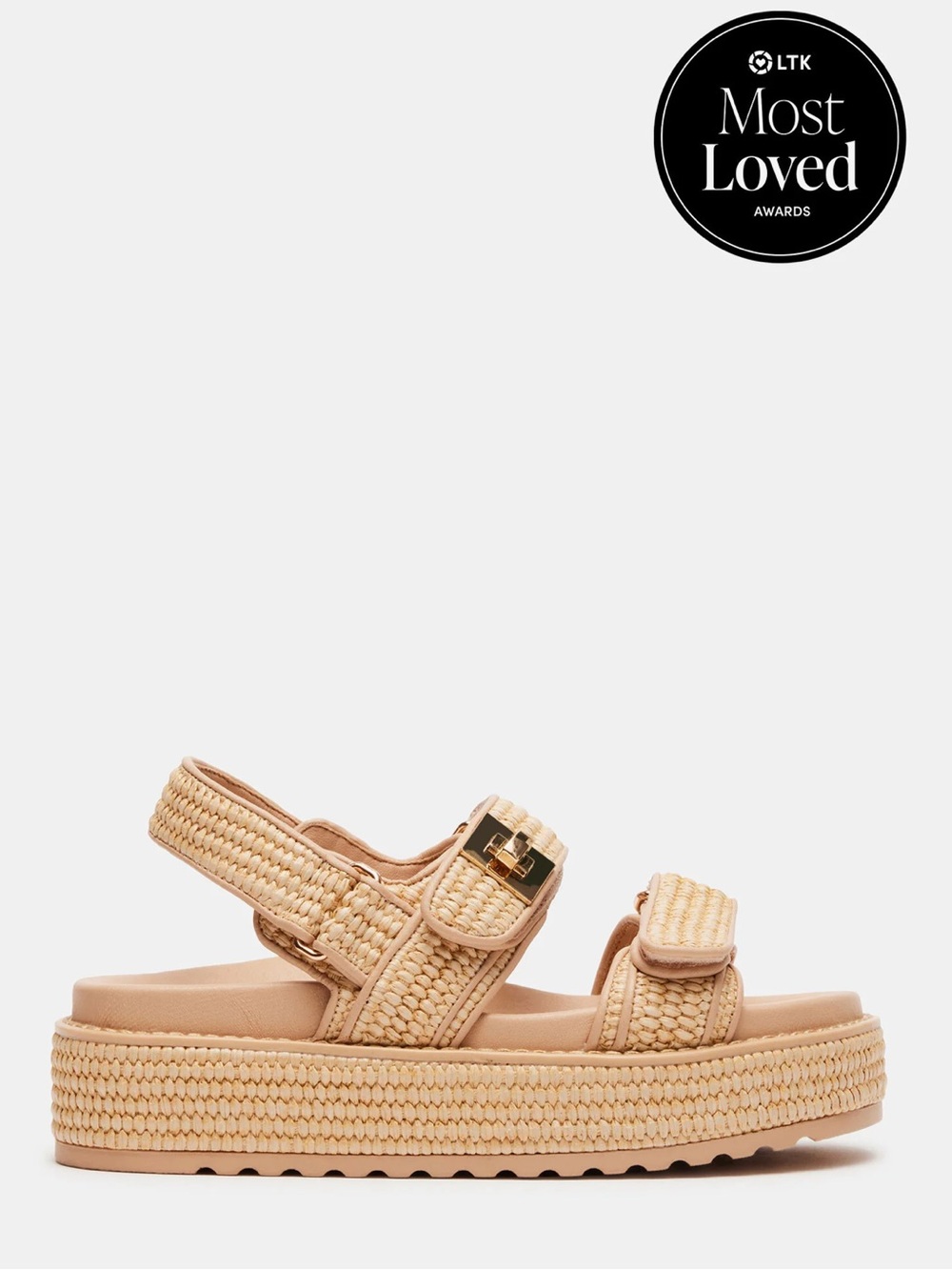 Steve Madden BIGMONA Natural Raffia Platform Sandal